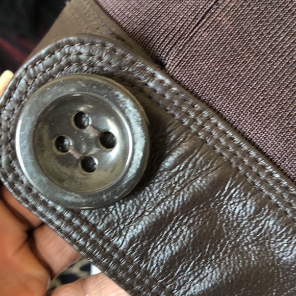 NYGARD COLLECTION dark brown leather flares 60’s style jacket. Size L (14 -16). - Picture 4 of 11